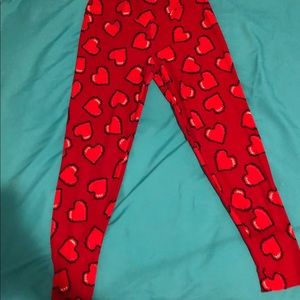 LuLaRoe Hearts Girls Leggings One Size Fits All